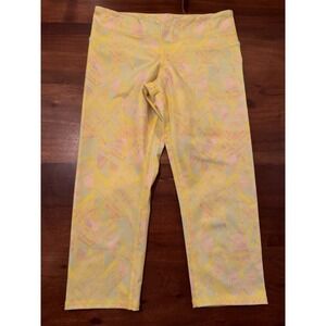 Alo Women's Yellow Yoga Capri Crop Athletic Gym Yoga Leggings Sz XS